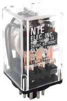 NTE ELECTRONICS R02-11D10-24N POWER RELAY, DPDT, 24VDC, 10A, PLUG IN