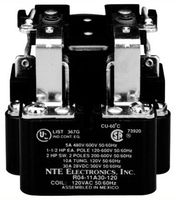 NTE ELECTRONICS R04-11D30-12 POWER RELAY, DPDT, 12VDC, 30A, PANEL