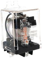 NTE ELECTRONICS R10-11D10-24 POWER RELAY, DPDT, 24VDC, 10A, PLUG IN