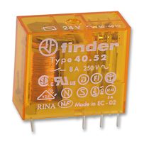 FINDER 40.52.8.024.0000 POWER RELAY, DPDT-2CO, 24VAC, 15A, PCB