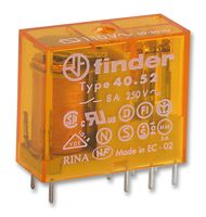 FINDER 40.52.8.110.0000 POWER RELAY, DPDT-2CO, 110VAC, 8A, PCB