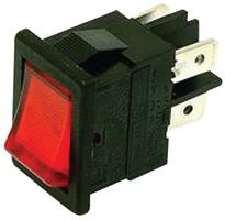 ARCOLECTRIC SWITCHES H8553VBNAE SWITCH, ROCKER, DPST, 15A, 277V, GREEN