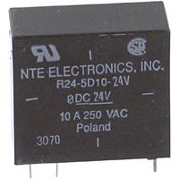 NTE ELECTRONICS R24-5D10-24V POWER RELAY, SPDT, 24VDC, 10A, PC BOARD