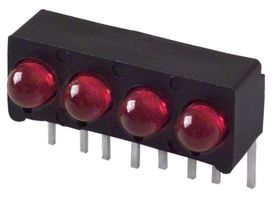DIALIGHT 555-4009F INDICATOR, LED PCB, 4-LED, RED, 0.6MCD