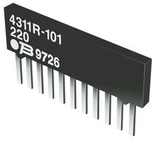 BOURNS 4308R-102-105LF RESISTOR, ISO RES N/W, 4, 1MOHM, 2%, SIP