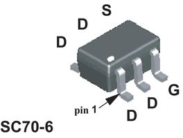 FAIRCHILD SEMICONDUCTOR FDG316P P CHANNEL MOSFET, -30V, 1.6A, SC-70