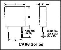 CORNELL DUBILIER CK06BX103K CAPACITOR CERAMIC 0.01UF, 200V, X7R, RAD