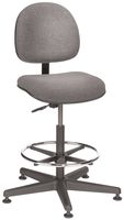 BEVCO V4507MG-GRY Upholstered Task Stool on Glides w/Footring