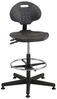 BEVCO 7301-GRY Industrial Task Stool on Glides w/Footring