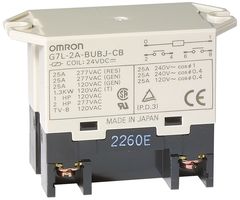 OMRON INDUSTRIAL AUTOMATION G7L-2A-T-J-CB-DC24 POWER RELAY, DPST-NO, 24VDC, 25A BRACKET