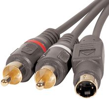 STELLAR LABS 24-9385 SVIDEO/STEREO AUDIO CABLE, 50FT 26AWG BLK